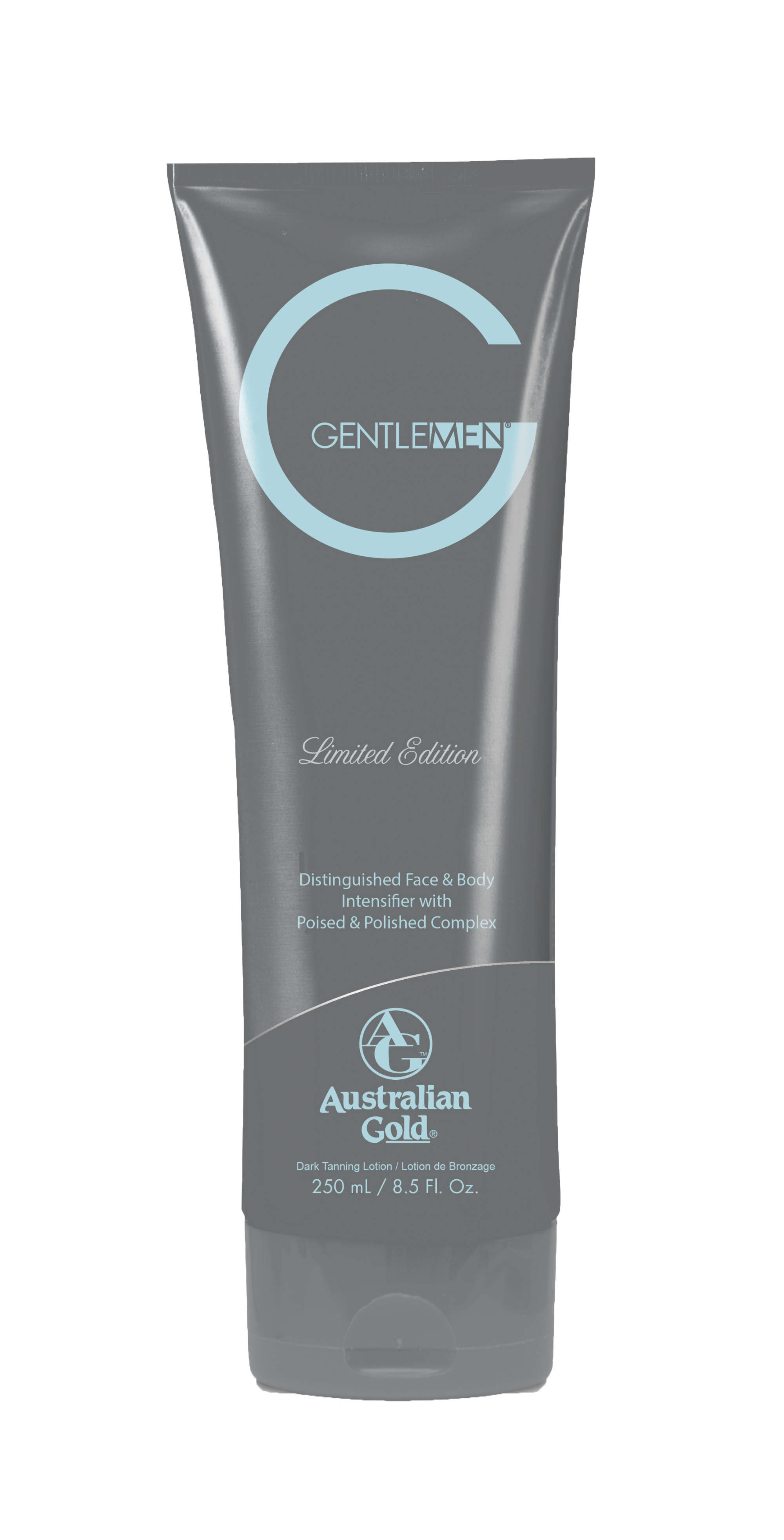 ag-g_gentlemen_le_dark_intensifier_8-5oz_jpg Channel your inner dapper with this Distinguished Face & Body Intensifier. An exceptional blend of darkening ingredients flawlessly moisturize and promote a dark, gorgeous glow for use from head-to-toe. Specially formulated Poised & Polished Complex helps strengthen, soften and smooth rough make skin for a refined and radiant complexion. Luxurious ColorGuard™ Tattoo Technology hydrates deeply giving tattoos vibrancy and helps to prevent those works of art from fading. You will always be dressed for success with a G style that all will adore!
