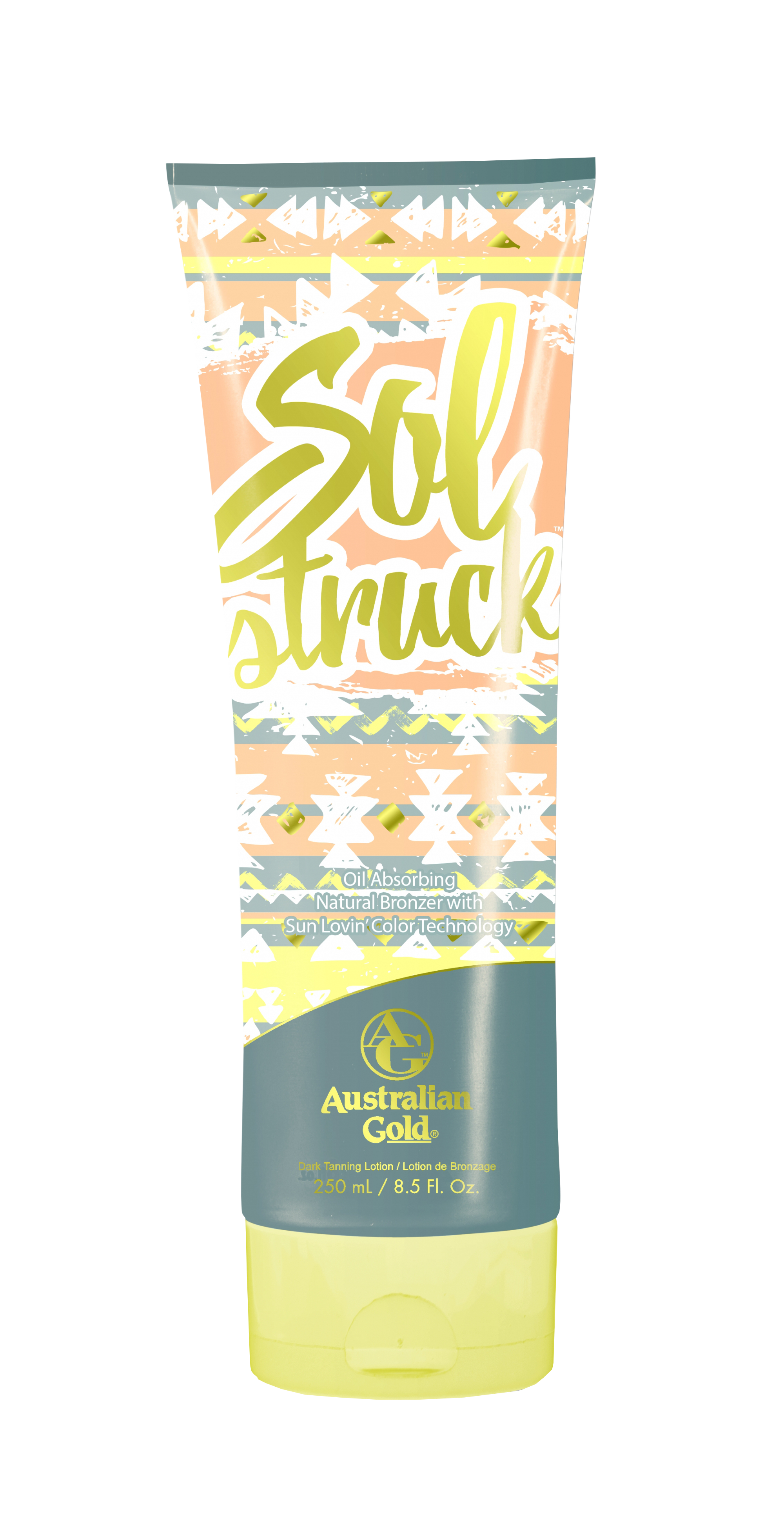 ag-sol-struck Keep your bronze glow fron sun up to sun down! This Oil Absorbing Formula helps eliminate excess oil from the skin leaving you with a perfect matte, shine-free complexion. Sun Lovin' Color Technology gives instant straight-from-the-beach bronze perfection, while Native Australian Plums from the Outback Fruit Blend help nourish and guard that sunkissed color. Relax as the Vitalize Blend helps to alleviate dry skin and combat stress, leaving skin radiant. Everyone will be Sol Struck™ by your stunning, sun-kissed radiance.